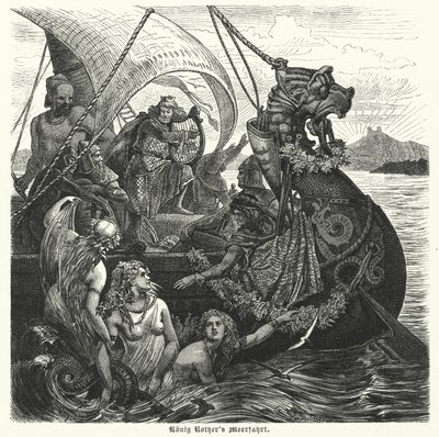 De zeereis van Koning Rother (gravure) door German School