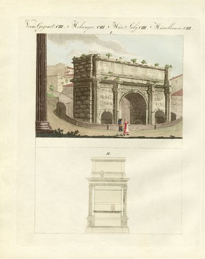 De triomfboog van keizer Septimius Severus door German School