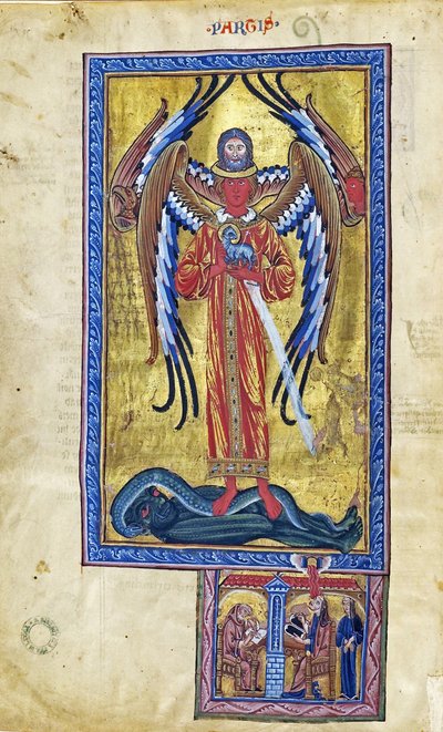 Theofanie van Goddelijke Liefde (Visioen uit Liber Divinorum Operum), ca.1220-30 door German School