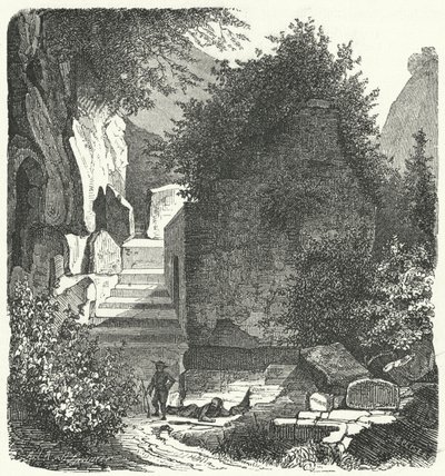 Graf van de Romeinse dichter Vergilius, Posillipo, Napels door German School