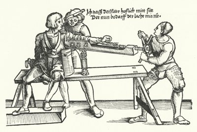 Behandeling van een soldaat met een gewonde arm door German School