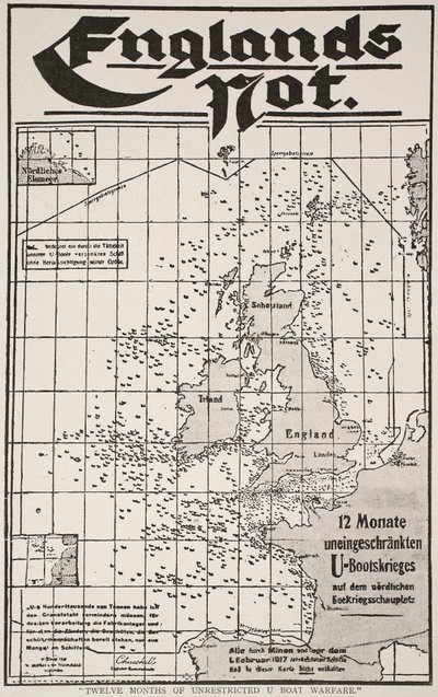 Twaalf maanden onbeperkte U-boot oorlogvoering, 1917-19 door German School