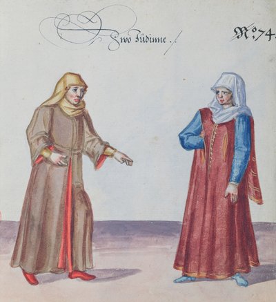 Twee Joodse vrouwen, ca. 1600 door German School
