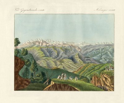 Twee uitzichten van de Himalaya door German School
