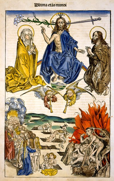 Ultima etas Mundi (Het Laatste Oordeel) uit Liber Chronicarum door Hartmann Schedel, 1493 door German School
