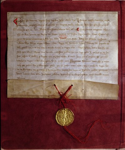 Onderneming door keizer Frederik II (1194-1250) om koning Lodewijk IX (1214-70) te voorzien van paarden, wapens en proviand voor de Zevende Kruistocht, 1246 door German School