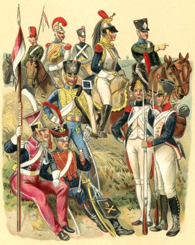 Uniformen van Franse troepen ten tijde van Napoleon I, uit 