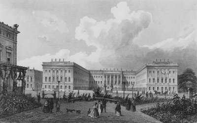 Universiteitsgebouwen, Berlijn (staalgravure) door German School