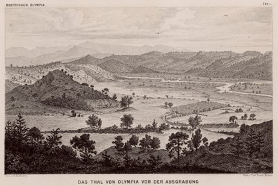 Vallei van Olympia, Griekenland, voor archeologische opgravingen door German School