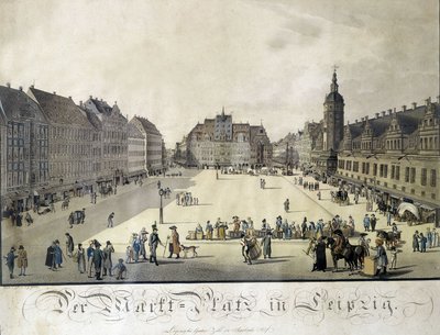 Uitzicht op de binnenplaats van Auerbach in Leipzig (gravure, eind 18e eeuw) door German School
