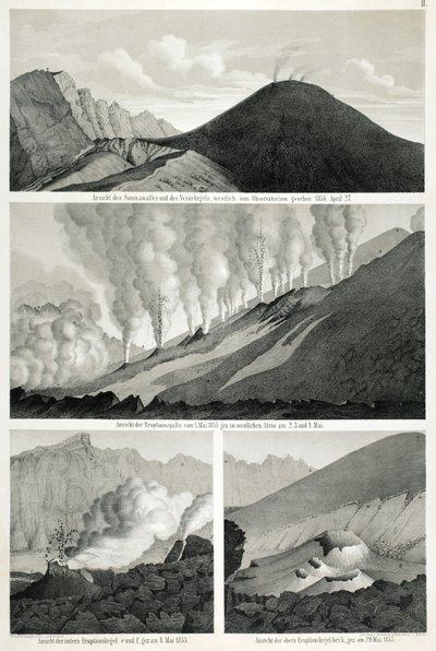 Uitzicht op de Monte Somma en de Vesuvius, gezien vanuit het westen vanaf het observatorium, 27 april 1855 door German School