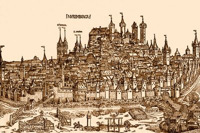 Gezicht op Nurnburg, uit de 