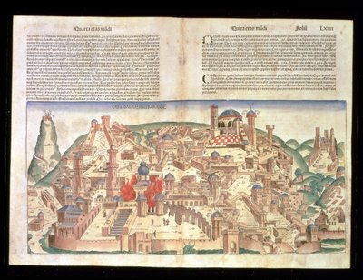 Uitzicht op de stad Jeruzalem, uit de Neurenberg Kroniek door Hartmann Schedel (1440-1514) 1493 door German School