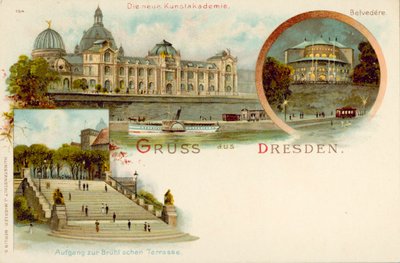 Zichten op Dresden, Duitsland door German School