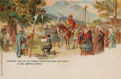Willem Tell schiet de appel van het hoofd van zijn zoon door German School