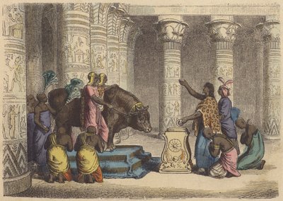 Aanbidding van de Apis-stier in het oude Egypte door German School