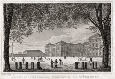 Würzburg (gravure, ca. 1850) door German School