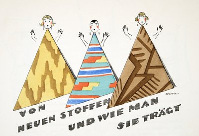 "von neuen stoffen und wie man sie trägt" uit Styl, pub.1922 (pochoirdruk) door German School