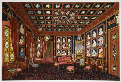 Conversatiesalon in Villa Lazarovich, Triëst-residentie van Maximiliaan van Habsburg (1832-1867) door Germano Prosdocimi