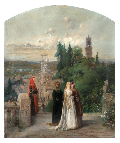 Dante en Beatrice door Gerolamo Induno