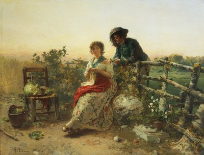 In vredestijd, door Gerolamo Induno, circa 1880 door Gerolamo Induno