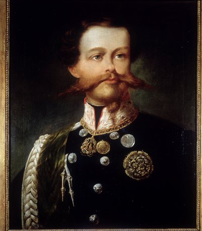 Portret van Victor Emmanuel II (Victor-Emmanuel) (Vittorio Emanuele) (1820 - 1878) door Gerolamo (Girolamo) Induno. Museo del Risorgimento. Milaan. door Gerolamo Induno