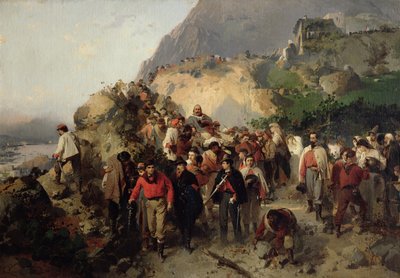De gewonde Garibaldi (1807-82) in de Aspromonte Bergen door Gerolamo Induno