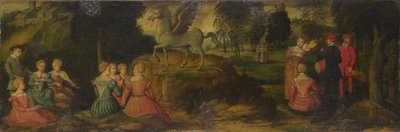 Pegasus en de Muzen door Gerolamo Romanino