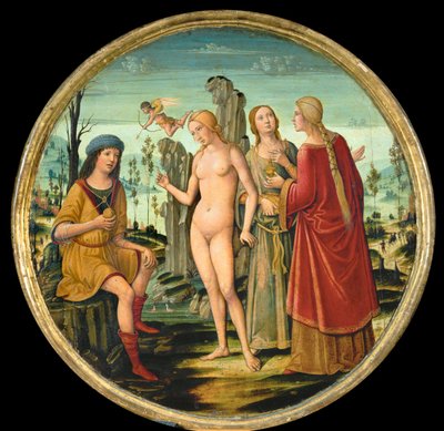 Het oordeel van Parijs. Diameter ... door Gerolamo di Benvenuto
