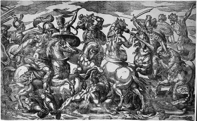 Slag van de Lapithen en Centauren, c.1600 door Geronima Cagnaccia Parasole