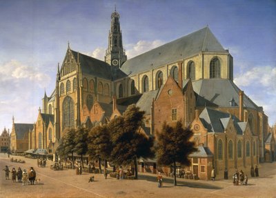 Kerk van St. Bavo in Haarlem, 1666 door Gerrit Adriaensz Berckheyde