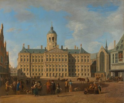 Het stadhuis op de Dam in Amsterdam door Gerrit Adriaenszoon Berckheyde