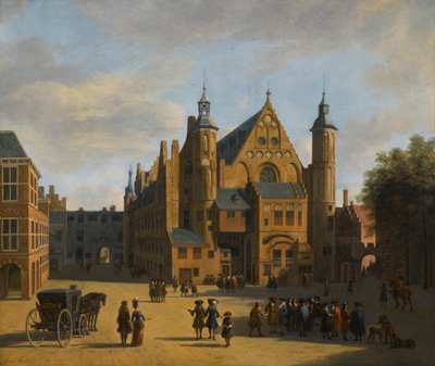 Uitzicht op het Binnennhof in Den Haag door Gerrit Adriaenszoon Berckheyde