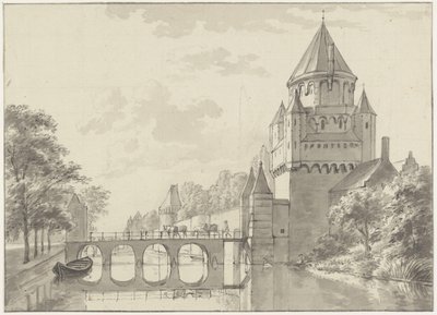 Uitzicht op de Kleine Houtpoort, Haarlem door Gerrit Adriaenszoon Berckheyde