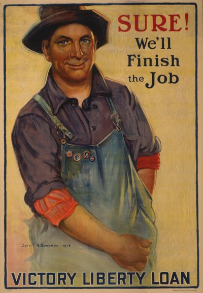 Zeker! We zullen de klus klaren Victory Liberty Loan, 1918 door Gerrit Albertus Beneker