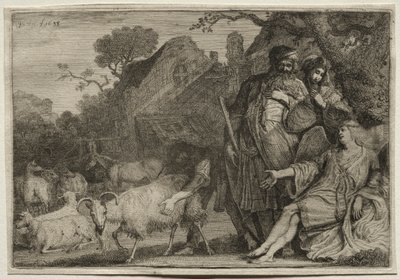 Een engel voorspelt de geboorte van Abrahams zoon door Gerrit Claesz. Bleker