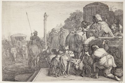Paulus en Barnabas in Lystra door Gerrit Claesz. Bleker