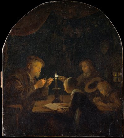 Een Avondschool, ca. 1655-57 door Gerrit Dou