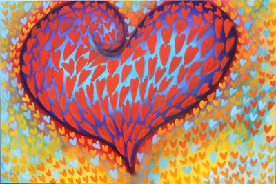 Confetti harten, 2023 (acryl op doek) door Gerrit Greve