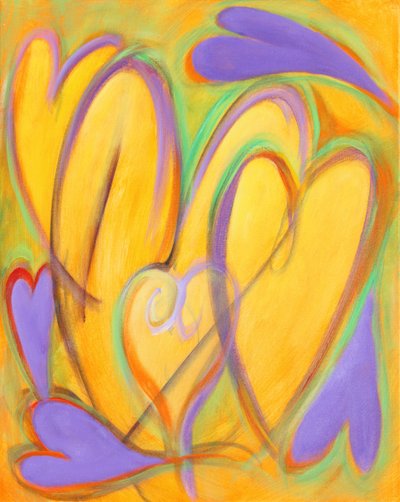 G Hearts 11, 2016 (acryl op doek) door Gerrit Greve