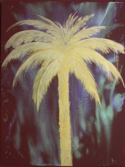 Gouden palm, 2022 (acrylverf op doek) door Gerrit Greve