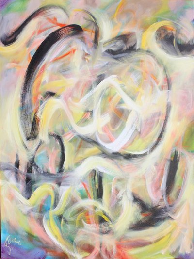 Within, 2022 (acrylverf op doek) door Gerrit Greve