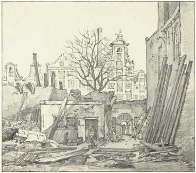 Het afbreken van het West-Indisch Huis te Amsterdam door Gerrit Lamberts