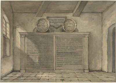 Twee koperen bekkens in de kerk te Loosduinen door Gerrit Lamberts