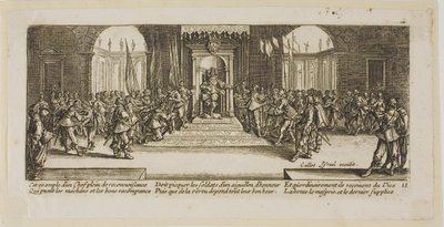 Verdeling van beloningen, plaat achttien uit De grote ellende van de oorlog door Gerrit Lucasz van Schagen