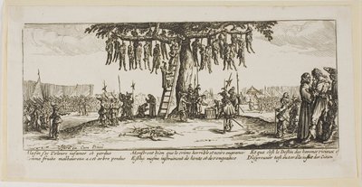 De ophanging, plaat elf uit De grote ellende van de oorlog door Gerrit Lucasz van Schagen