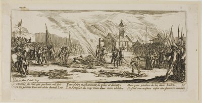 De brandstapel, plaat dertien uit De grote ellende van de oorlog door Gerrit Lucasz van Schagen