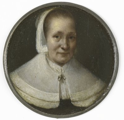 Portret van een vijftigjarige vrouw door Gerrit Lundens