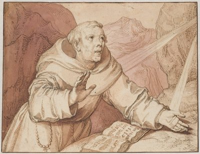 Franciscus ontvangt de stigmata door Gerrit Pietersz.