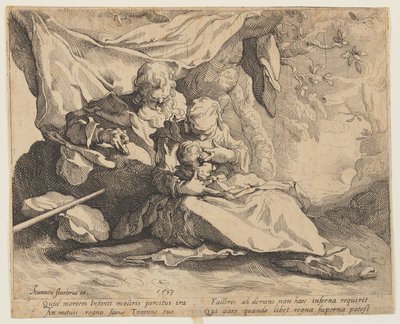 De rest op de vlucht naar Egypte door Gerrit Pietersz